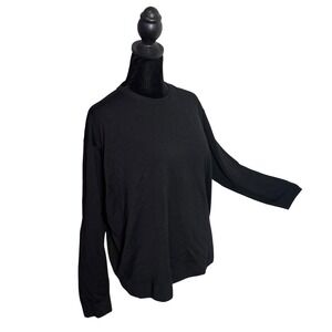 Straven‎ Machine Washable Wool Black Sweater Men L Minimalist Academia Pullover